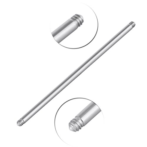 COTTVOTT 20pcs a Set Surgical Steel Threaded Barbell Bar Replacement for Tongue Earring Piercing Body Jewelry (Mix 20pcs)3