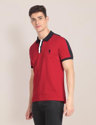 Image of U.S. POLO ASSN. Solid Slim Fit Polo T Shirts for Men - 100% Cotton, Half Sleeve Mens Tshirt