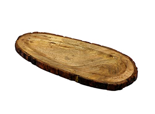 Image of KLEO Wooden Serving Tray Platter for Home and Kitchen Tableware Serveware | 16 inch Inches