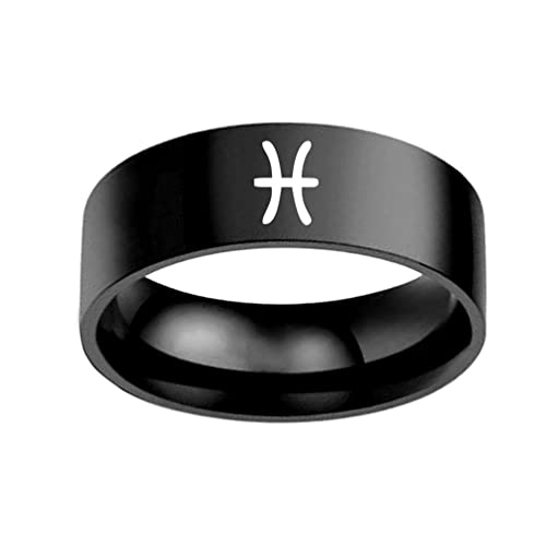 Image of Unisex 12 Zodiac Sign Statement Ring | Stainless Steel, Constellation Hip Hop, Horoscope Astrology Jewelry, Birthday Gift