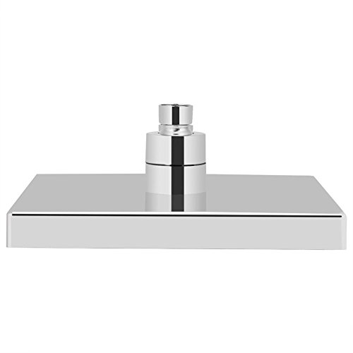 EBTOOLS 8 Pollici Soffione Doccia LED, Soffione Doccia a Pioggia, Bagno Doccia LED 7 Colore, Doccia Soffione Quadrato Parete, Ultrathin, Giunto Girevole, 20x20cm