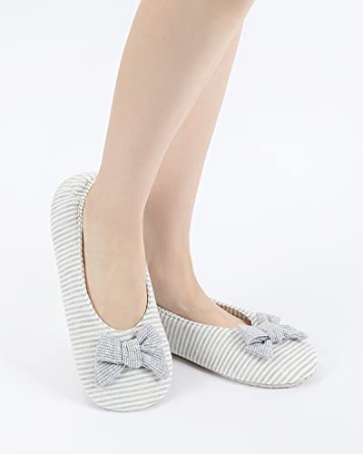 Image of Panda Bros Women's Ballerina House Slippers,Anti-Skid Comfy Warm Ballet Style Slippers