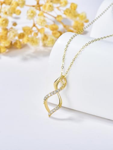 14K Solid Gold Infinity Necklace for Women Sunflower/Moissanite/Simulated Dimaond Infinity Pendant Necklaces Jewelry Gifts for Women Her Wife Daughter Christmas Anniversary Thanksgiving Birthday2