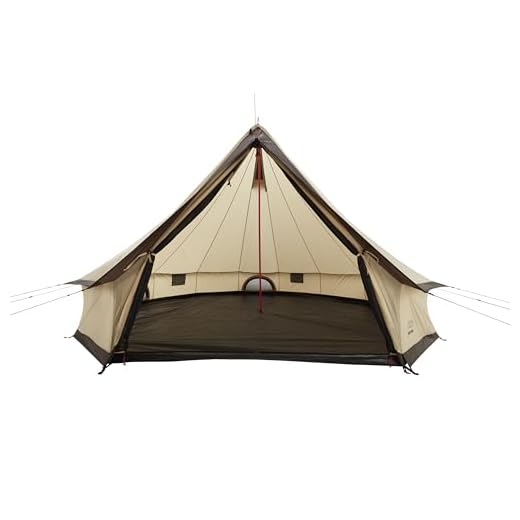 Grand Canyon Indiana 8 - Tienda Redonda para 8 Personas | Tienda Familiar, Tienda de Grupo, Tienda piramidal, Tipi | Mojave Desert (Beige)