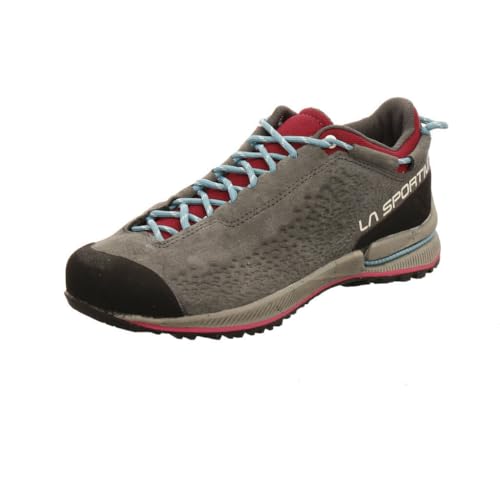 LA SPORTIVA W Tx2 Evo Leather Grau - Technischer funktioneller Damen Bergschuh, Größe EU 40 - Farbe Carbon - Red Plum