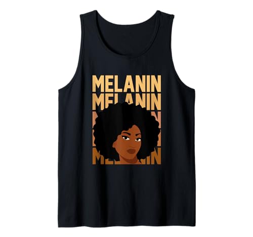 Melanina Color De Piel Afroamericano Mujer Negra Afro Camiseta sin Mangas
