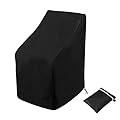 Stacking Outdoor Chair Cover Waterproof, Uranshin Outdoor Patio Furniture Covers Stacked Chairs 210D, Lounge Chair Covers Outdoor Stack Chairs for All Weather Protection, Black, 25"L x 25"W x 47”H