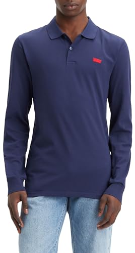 Levi's Herren Long-Sleeve Slim Housemark Polo Hemd, Naval Academy, M