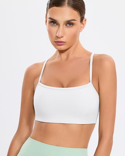 RIOJOY Sports Bras for Women, Racer Back Workout Gym Sports Bra, Thin Strap Sport Bra, Removable Pads Yoga Womens Sport Bras4