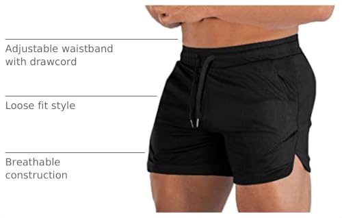 Image of FLYFIREFLY Men's Gym Workout Shorts Running Lightweight Athletic Short Pants Bodybuilding Training