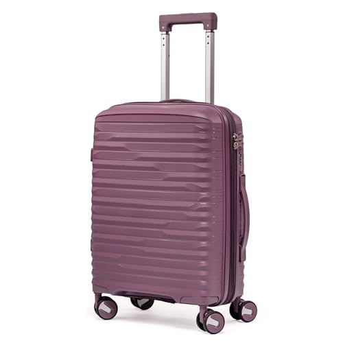 Mala De Bordo 10Kg Polipropileno Medidas 55x35x25 Padrão Anac Mala De Viagem Pequena De Mão 4 Rodas Duplas 360° Cadeado Segredo Zíper Antifurto Rígida Leve (ROXO, Pequeno)