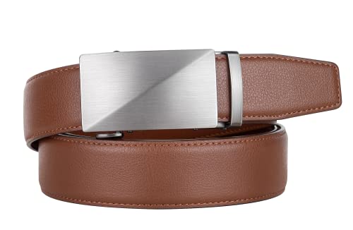 Image of Zitahli Belt Men,Leather Ratchet Belt for Men Dress Casual Every Day with Adjustable Buckle,Trim to Fit For Gift