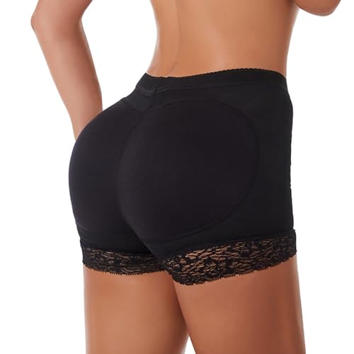 Photo de Uwiyo Femme Culotte Push Up Remonte Fesse Hip Enhancer Rembourré Culottes Femmes Butt Lifter Shapewear Push Up Fesse Invisible Butt Lifter Panty, L, Noir