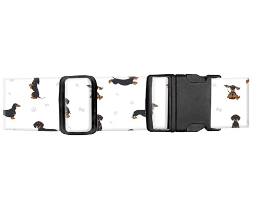 Image of Luggage Straps for Suitcases, Adjustable Travel Belt, Durable Wide Luggage Strap, Cute Suitcase Strap Identifiers with Buckle, Bag Straps for Luggage, Cute Dogs