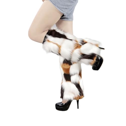 Women Furs Leg Warmer Winter Furry Long Boot Cuffs Fuzzy Party Costume for Holiday Festival Performances Play