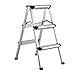 Składany wielofunkcyjny stołek drabinkowy aluminiowa konstrukcja drabina domowa, stopnie po obu stronach 2 x 3 stopnie lekka waga 2 kg
