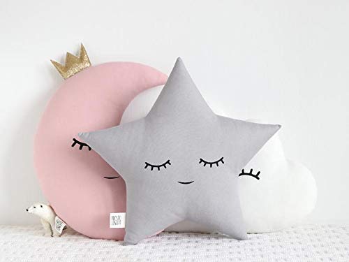 The Purple Tree Cute Cloud Moon Star Cot Cushion (Pack of 3, 16x16 inch, Velvet) Kids Cushion, Soft Toy, Soft Plush Pillow, cot Cushion, Nursery décor, Baby Cushion - Image 2 thumbnail