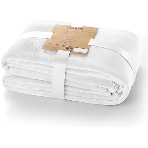 DecoKing White Microfibre Cuddly Blanket Cover
