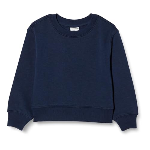 Amazon Essentials Toddler Boys' Regular Fit Crew Neck Sweatshirt, Navy, 4T