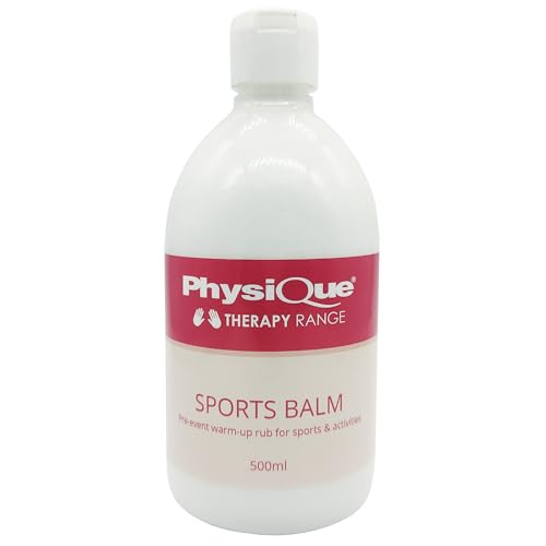 Physique Sports Balm 500ml – Muscle Rub for Warm-Up, Recovery & Injury Prevention – Improves Circulation, Reduces Strains, Relieves Aches & Soreness, Paraben Free