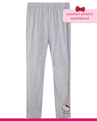 Image of Hello Kitty Girls Legging Set - 3 Piece Short Sleeve Girls Shirt Sweat Shirt Kids & Leggings Matching Set, Size 4, Pink /Grey