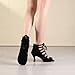 Imagen de RUYBOZRY Botas de Baile Latino Mujer Botines Punta Abierta con Cordones Zapatos de Baile de Salon