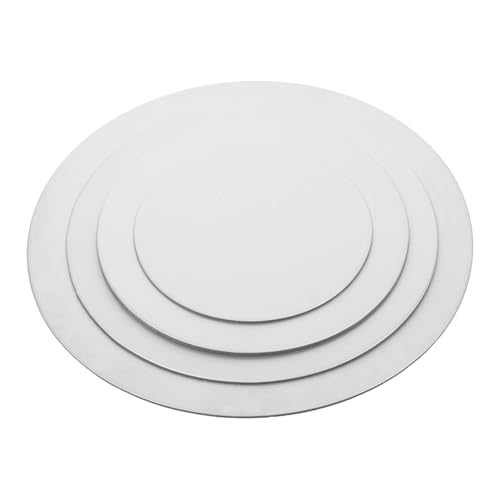 STOBAZA 4pcs Cake Mat Dowels Cake Rounds Tiering Kit Cake Cardboard Cake Stacking Cake Tiering Kit Dowels Stacking Kit Straw Dowels Cake Stacking Straw Dowels Cardboard Silver Paper