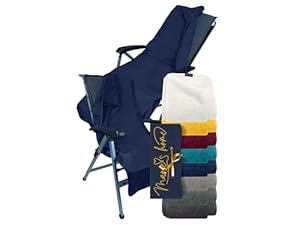 Marie´s Home Badstof beschermhoes voor tuinstoel en tuinligstoel, 70 x 200 cm, voor campingstoel, klapstoel, sauna, zwembadligstoel, 70 x 200 cm, marineblauw