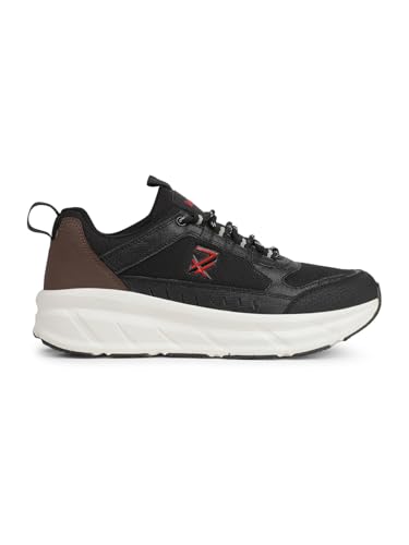 Image of Liberty Leap7x Mount-E Men Sports Running Shoes - Black & Olive Green | Comfortable and Durable Lace-Up Closure - Suitable for Lacing Walking, Gym, Jogging and Outdoor Shoes for Man