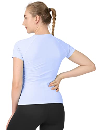 Image of MathCat Seamless Workout Tops for Women Short Sleeve Yoga Running Shirts,Breathable Athletic Compression Shirt Women XS-XL