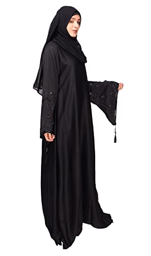 Buy DUA ABAYA Fancy Stylish Abaya Burqa Umbrella Sleeves Diamond work ...