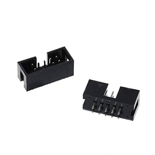 10 peças DC3 10 pinos 2x5 pinos fileira dupla 2,54 mm pino reto caixa IDC macho
