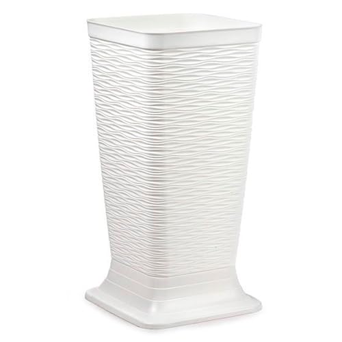 AC - Paragüero de plástico - Modelo Wind - Soporte para Paraguas Cuadrado para Entrada de oficinas, Negocios, hogar - Fabricado en España - 51,5 x 26 x 26 cm - Blanco