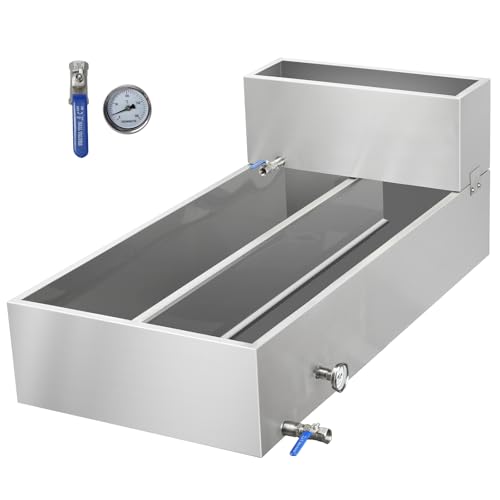 Image of Maple Syrup Evaporator Pan 53.3Gal 304 Stainless Steel Maple Syrup Evaporator with Valve Thermometer and Divided Design 48 x 24 x 18.7 Inch Feed Pan for Boiling Maple Syrup for Home and Outdoor Use
