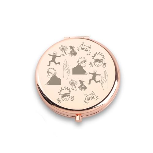 WUSUANED Funny Gojocat Makeup Mirror Cartoon Inspired Mirror Anime Character Lover Gift Cartoon Gojocat Gift for Anime Fans (Funny Gojocat Mirror)