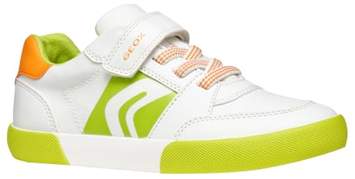 Geox   J GISLI Boy D, Zapatillas Niños, White/Green Fluo,