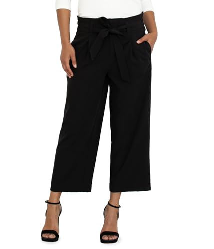 Liverpool Women's Tie Waist Paperbag Wide Leg Crop