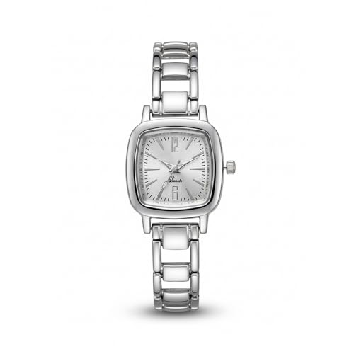 SEN ELVIN Designer Stylish Watch Elegant Classic Casual Wrist Watch Square Small Face Ultra Slim Ladies Watches (Silver)