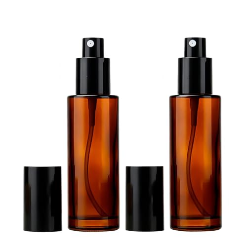 ASTRQLE Lot de 2 flacons vaporisateurs en verre ambré rechargeables de voyage pour huiles essentielles, parfums et autres liquides - 120 ml