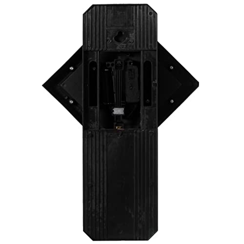 Clockswise QI004508.BN Traditional Brown Square Wood- Looking Pendulum Plastic Wall Clock thumb #5