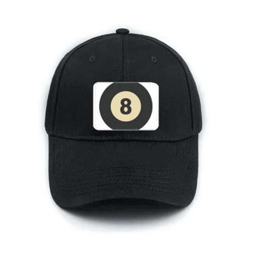 Casquette Billard Sport noire réglable au motif géométrique simple et épuré