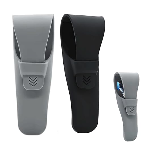 2 x Silikon-Rasierer-Etui, manuelle Reiserasierer-Hülle, wasserdichter Rasierer-Schutz für manuelle Rasierer-Aufbewahrung und Reisen (schwarz und grau)