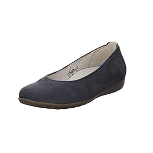 Waldläufer Ballerina’s schoenen Hesima Ballerina nubuckleer Flats comfortabel effen donkerblauw comfortabel plat