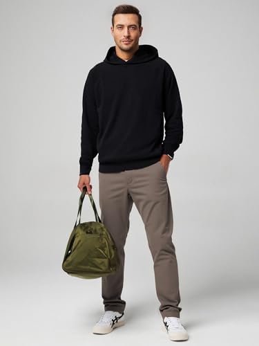 JMIERR Men's Chino Pants Casual Elastic Waist Tapered Golf Trousers