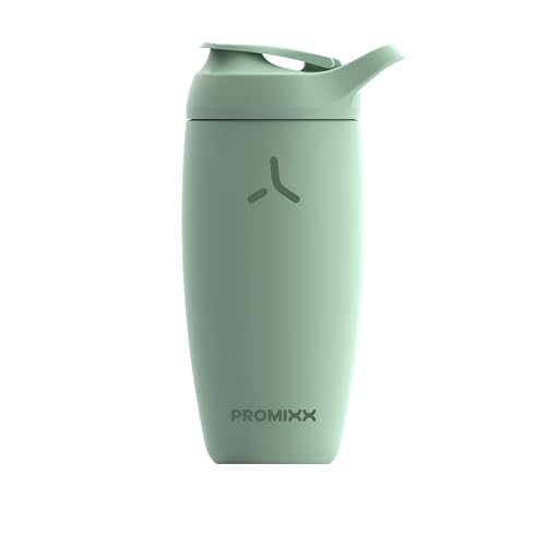Promixx Pursuit Shaker Bottle Insulated Stainless Steel Water Bottle and Blender Cup, 550ml, Seagrass Green