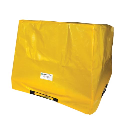 ENPAC Tarp Cover for 4 Drum Workstation, Yellow, Durable, UV Resistant, Bungee Strap