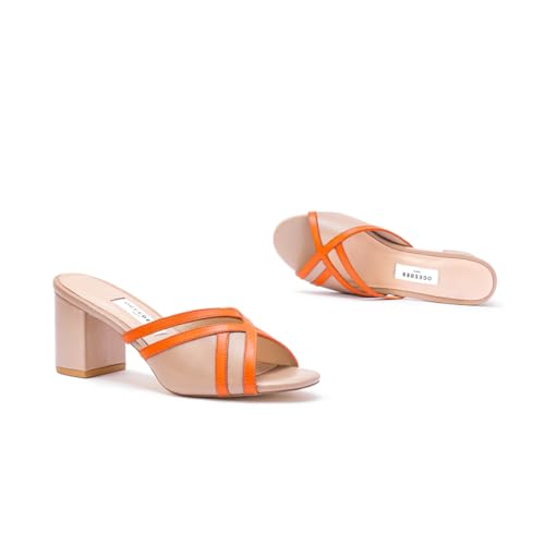 Image of OCEEDEE Teresa Women's 2.5 Inches Block Slip-on Mules| Stylish & Comfortable Open Back for Casual, Office & Semi-Formal Wear