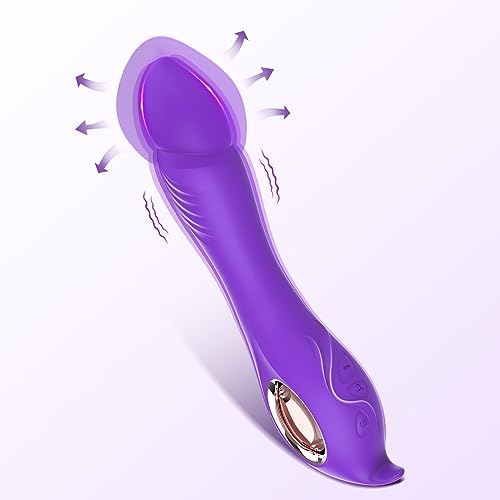 G Spot Vibrator Dildo for Woman - BGGOOD Sex Toy with 9 Vibration & 5 Inflatable Vibrators Realistic Dildos Sexual Toy, Clitoris Stimulator Adult Sex Toys for Women and Couple(Purple)