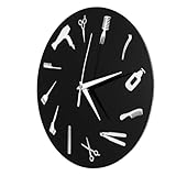 STAHAD Orologio da Parete in Acrilico Decorativo Moderno per Parrucchiere e Barbiere, Design Silenzioso, Adatto a Salone di Bellezza e Ufficio