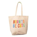 Ya en mundofriki.es: Fisura – Tote bag de algodón con mensaje en borreguillo “born to be cute”. Bolsa de algodón 100% con bolsillo interior. Bolsa tote original para compra. 70 x 51 cm.